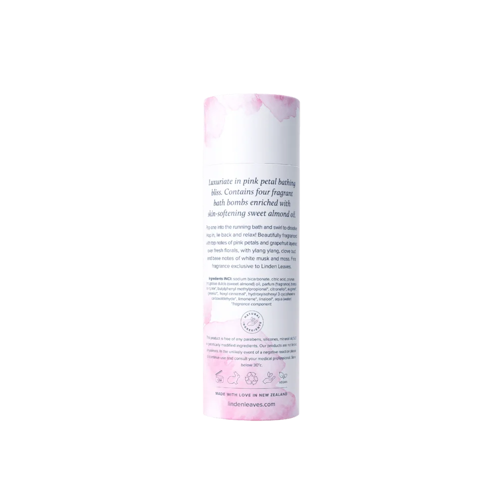 Pink Petal Bath Bombs 4 Pack-Linden Leaves-Matakana Pharmacy