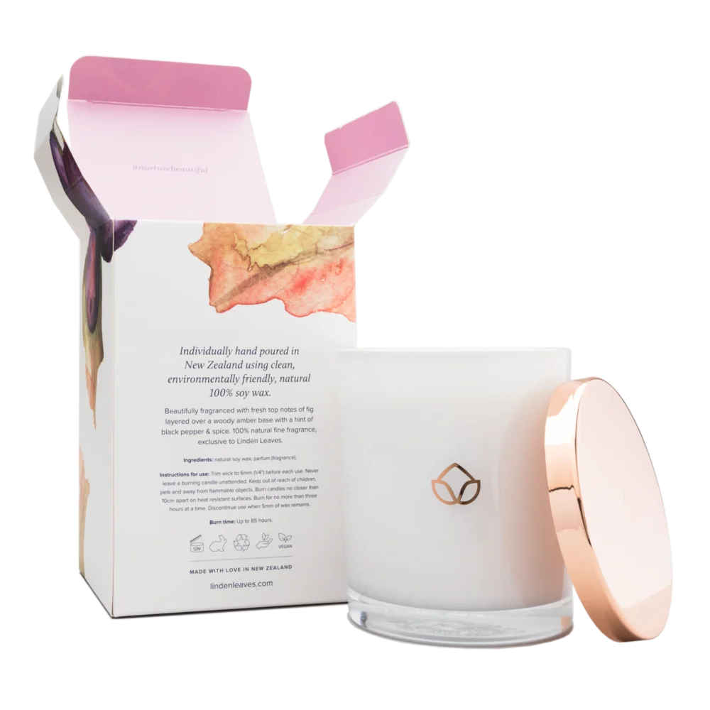 Amber Fig Soy Candle 300g-Linden Leaves-Matakana Pharmacy