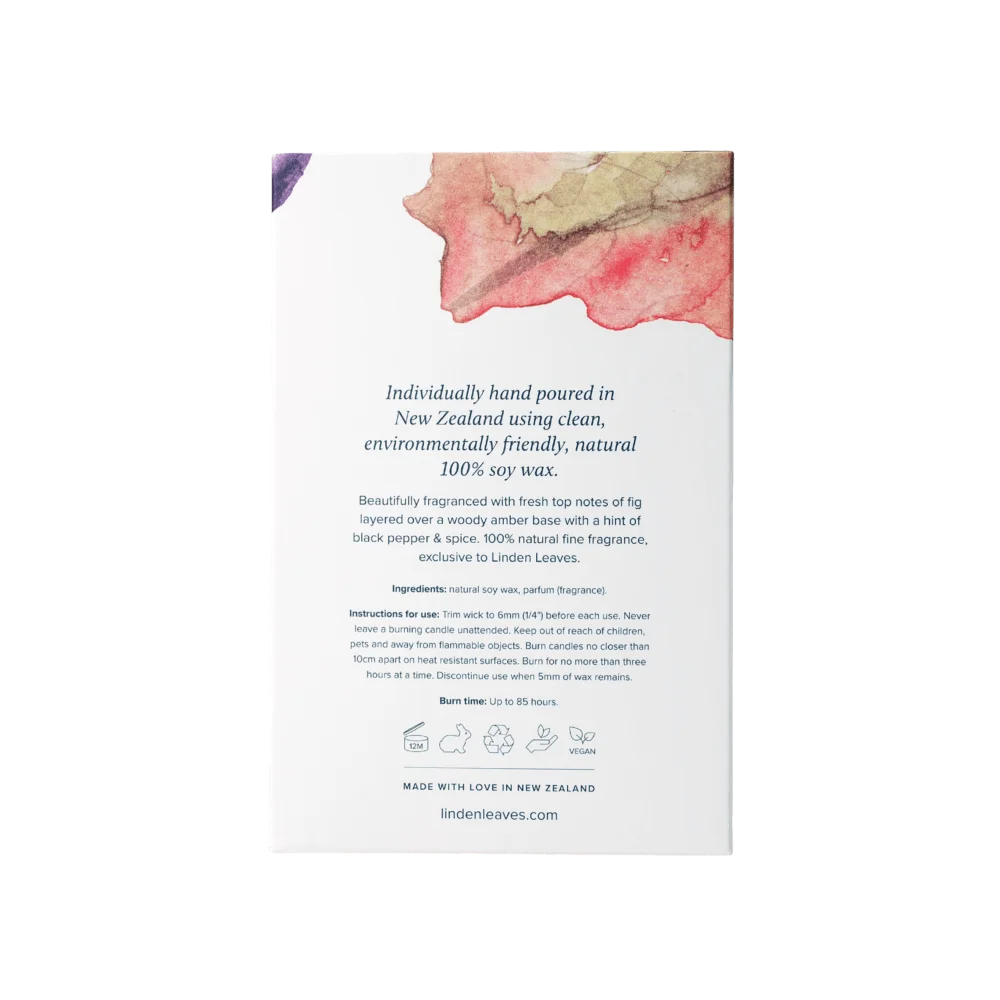 Amber Fig Soy Candle 300g-Linden Leaves-Matakana Pharmacy
