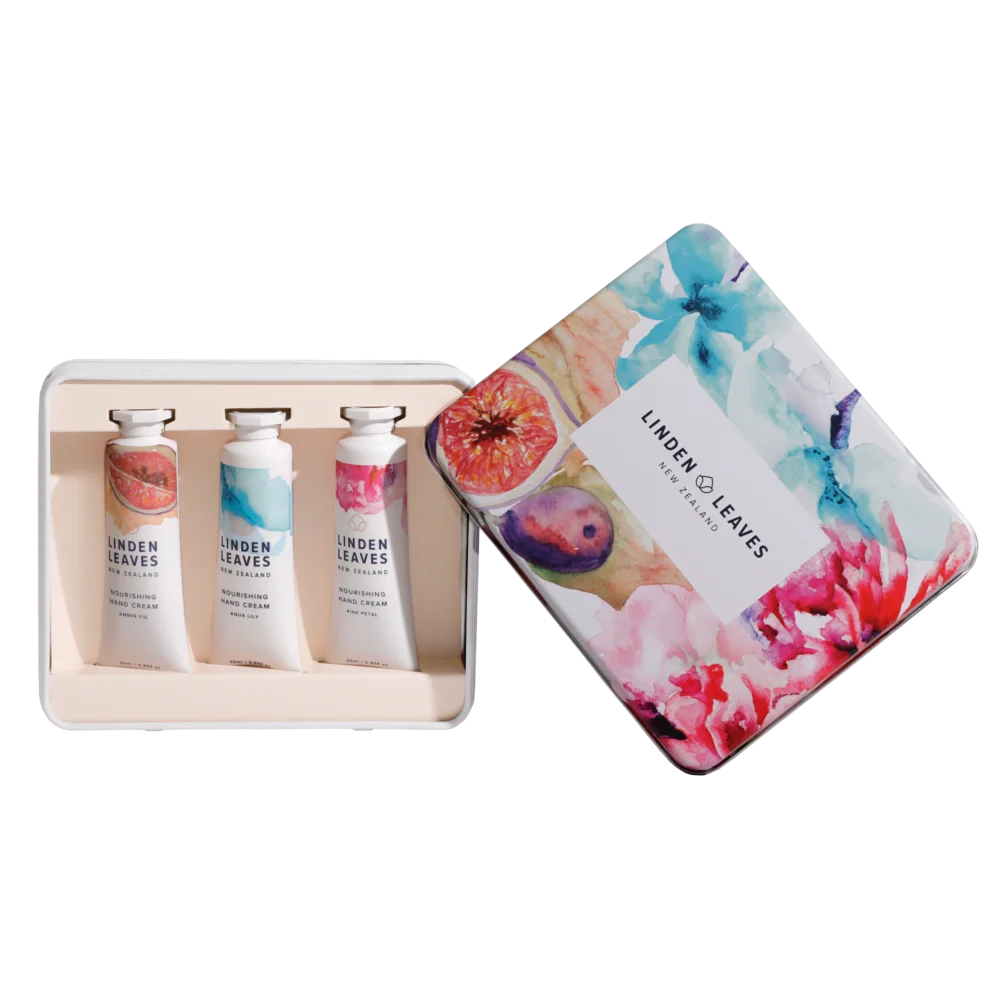 Hand Cream Selection Tin Gift Set 3 x 25ml-Linden Leaves-Matakana Pharmacy