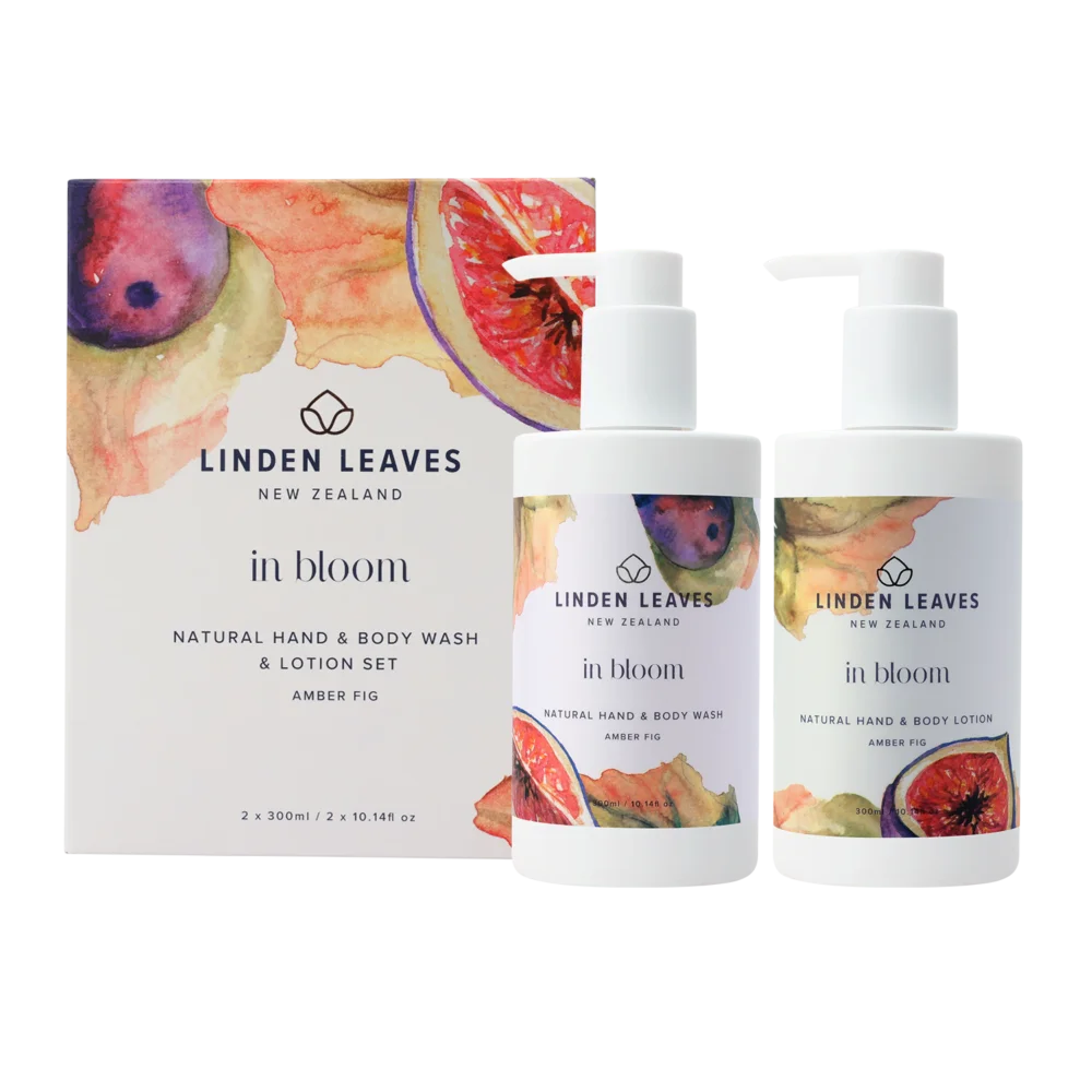 Amber Fig Wash & Lotion Set (2 x 300ml)-Linden Leaves-Matakana Pharmacy