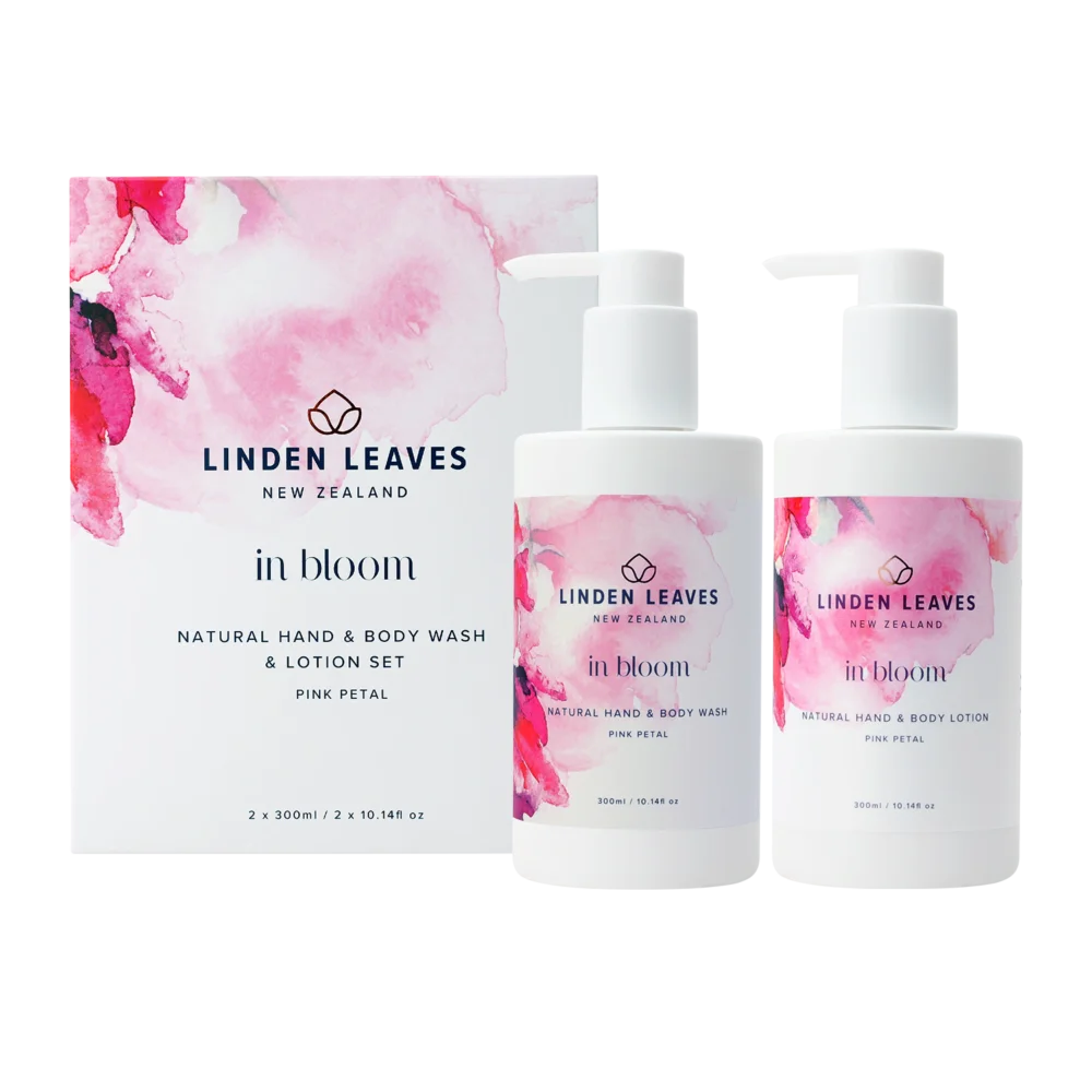 Pink Petal Wash & Lotion Set (2 x 300ml)-Linden Leaves-Matakana Pharmacy