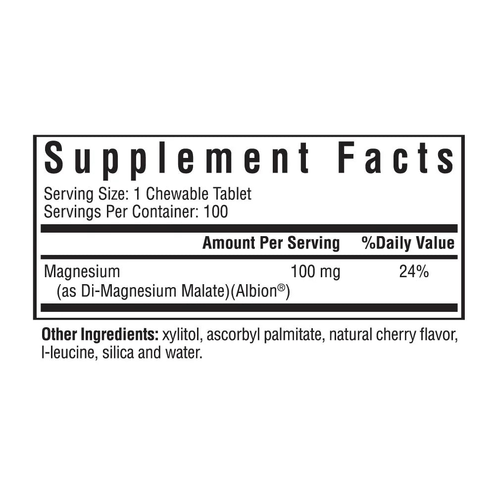Magnesium Malate Chewable 100 Tablets-Seeking Health-Matakana Pharmacy