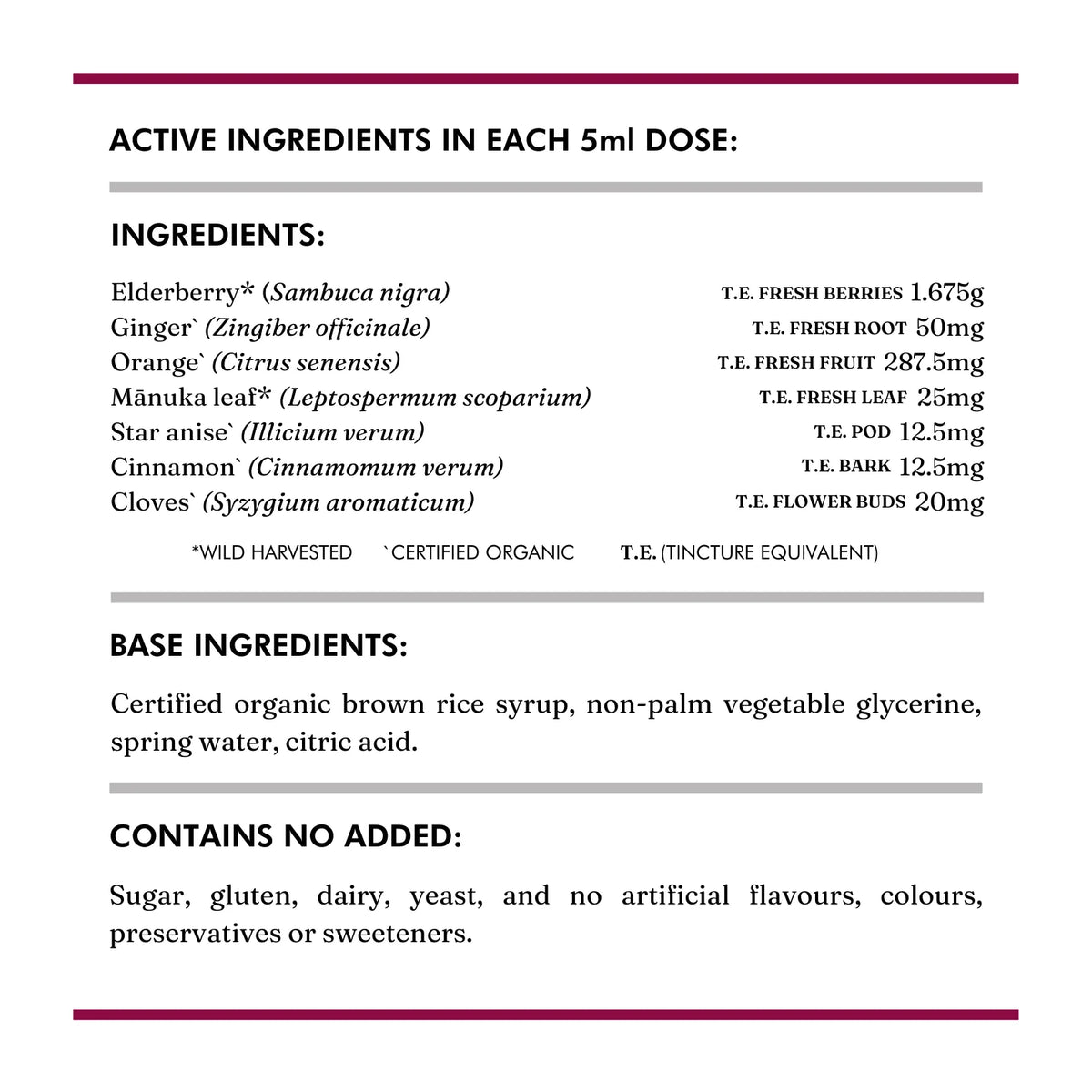 Immunity Tonic 200ml-Wild Dispensary-Matakana Pharmacy