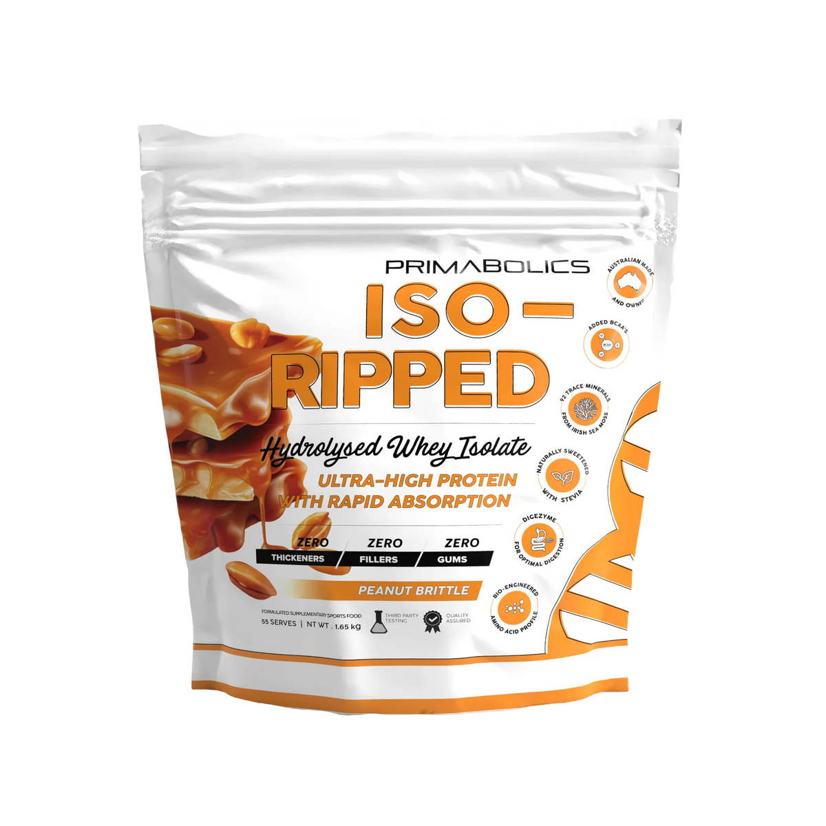Iso Ripped Peanut Brittle 55 Serve-Primabolics-Matakana Pharmacy