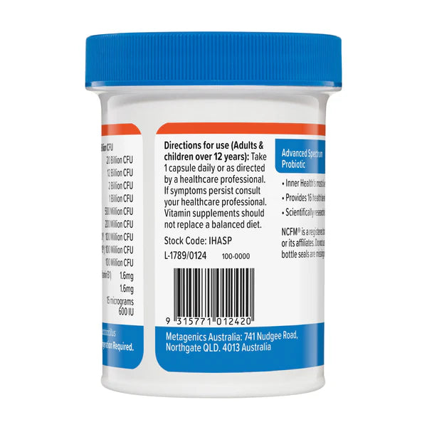 Image of Inner Health Advanced Spectrum Probiotic directions