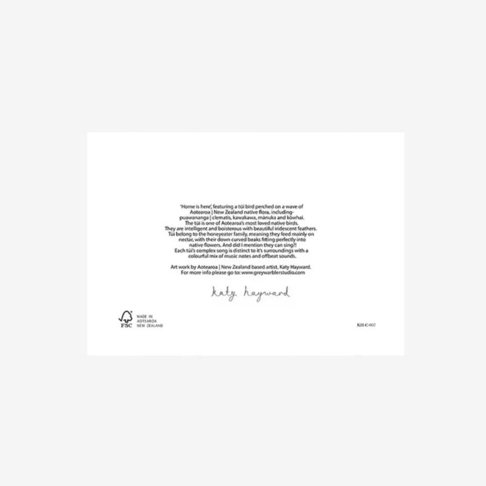 Greeting Card - Home is Here Tui-Katy Hayward-Matakana Pharmacy
