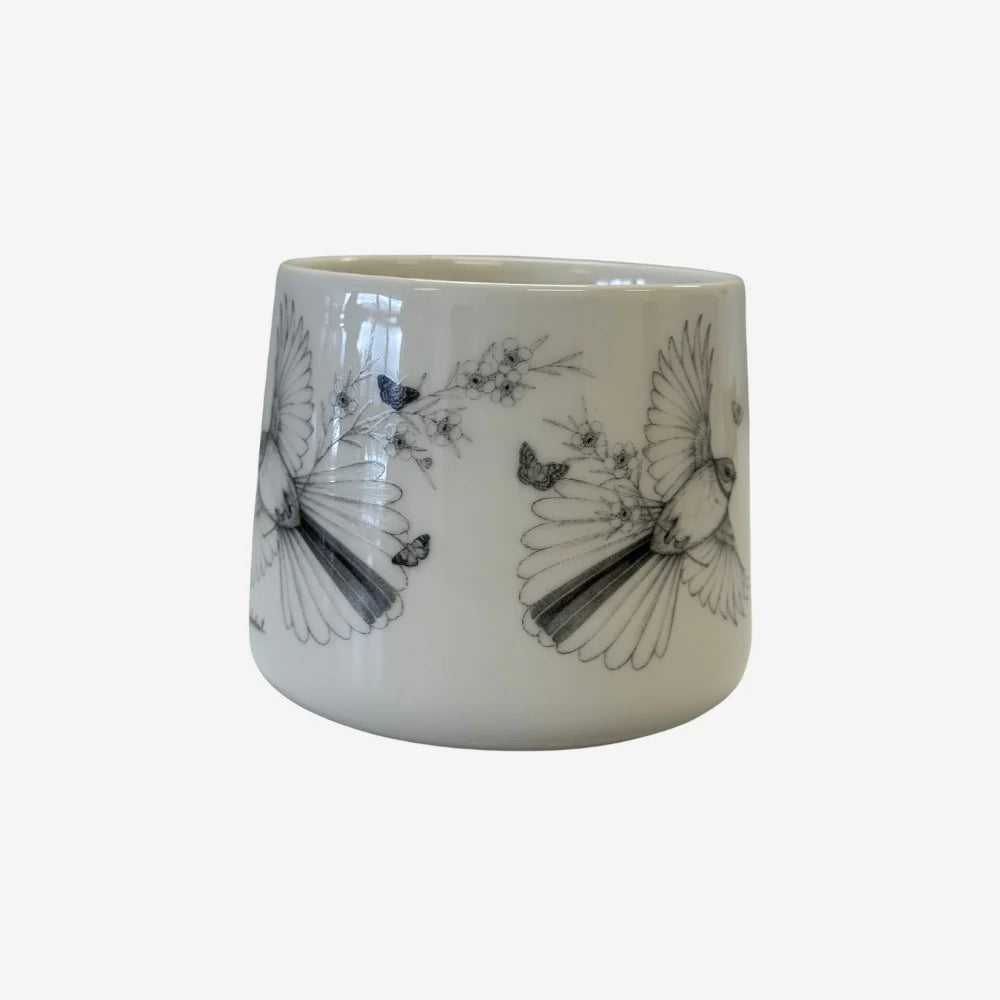 Mug - Fly With Me Piwaiwaka / Fantail-Katy Hayward-Matakana Pharmacy