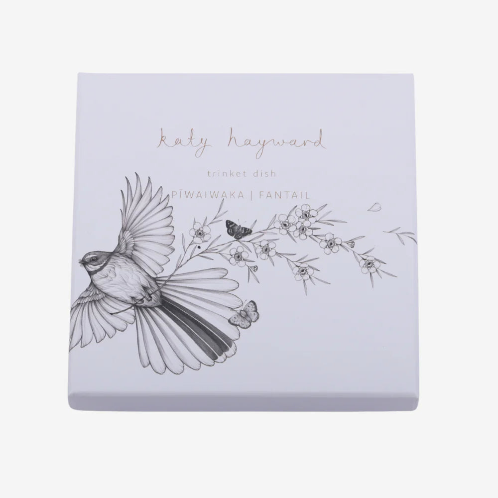 Trinket Dish - Come Fly With Me - Piwaiwaka/Fantail-Katy Hayward-Matakana Pharmacy
