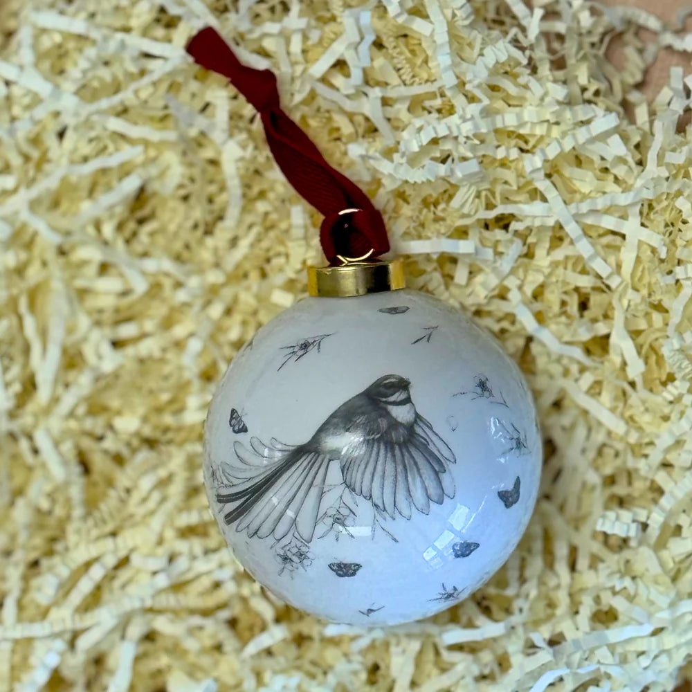 Come Fly With Me - Piwaiwaka/Fantail Christmas Decoration-Katy Hayward-Matakana Pharmacy