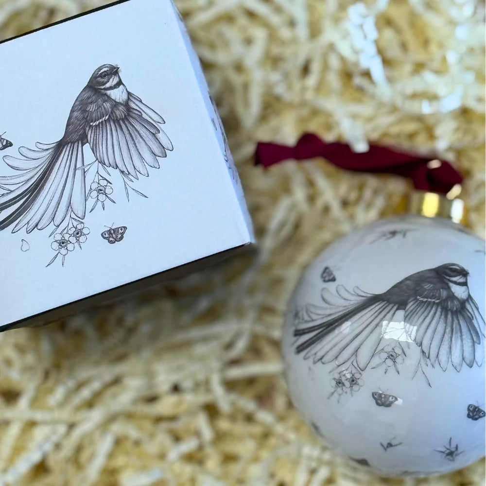 Come Fly With Me - Piwaiwaka/Fantail Christmas Decoration-Katy Hayward-Matakana Pharmacy