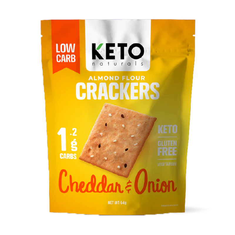 Image of KETO Almond Flour Crackers Cheddar & Oinion 64g