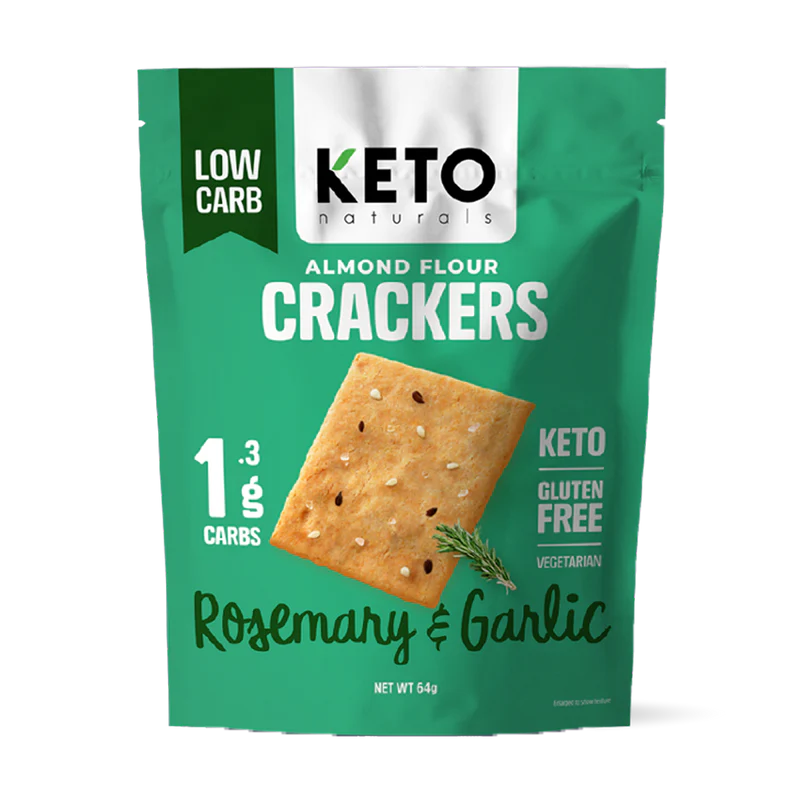 Image of KETO Almond Flour Crackers Rosemary & Garlic 64g