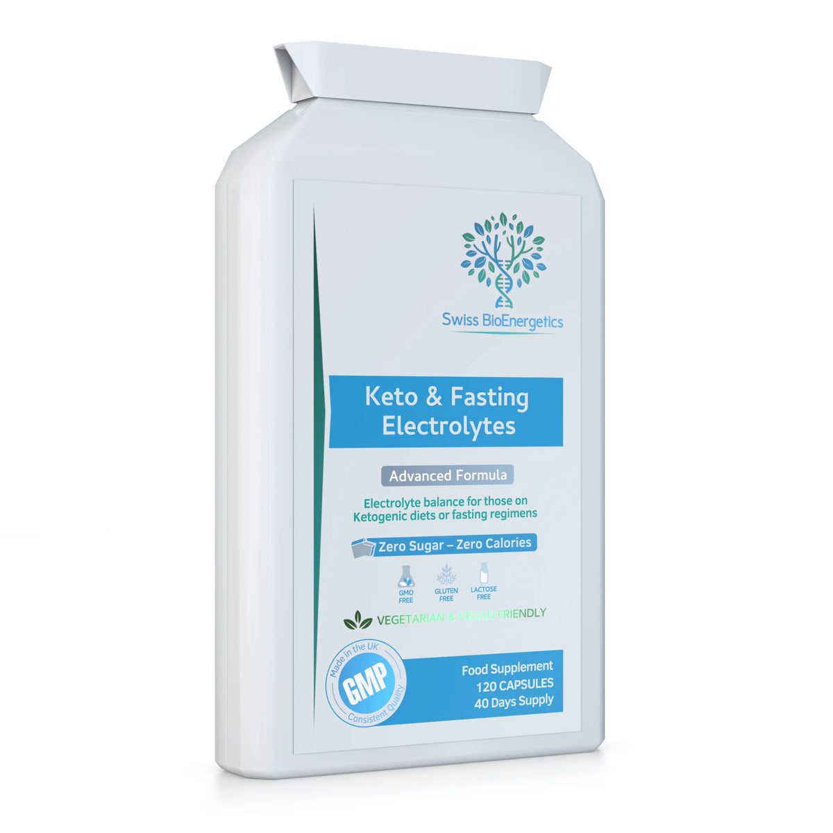 Keto & Fasting Electrolytes Zero Sugar 120 Capsules-Swiss Bioenergetics-Matakana Pharmacy