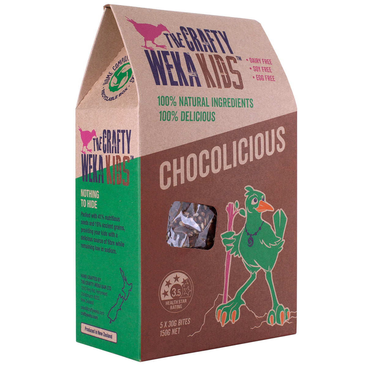 Kids Chocolicious Snack Bar 5 Pack | Crafty Weka-Crafty Weka-Matakana Pharmacy
