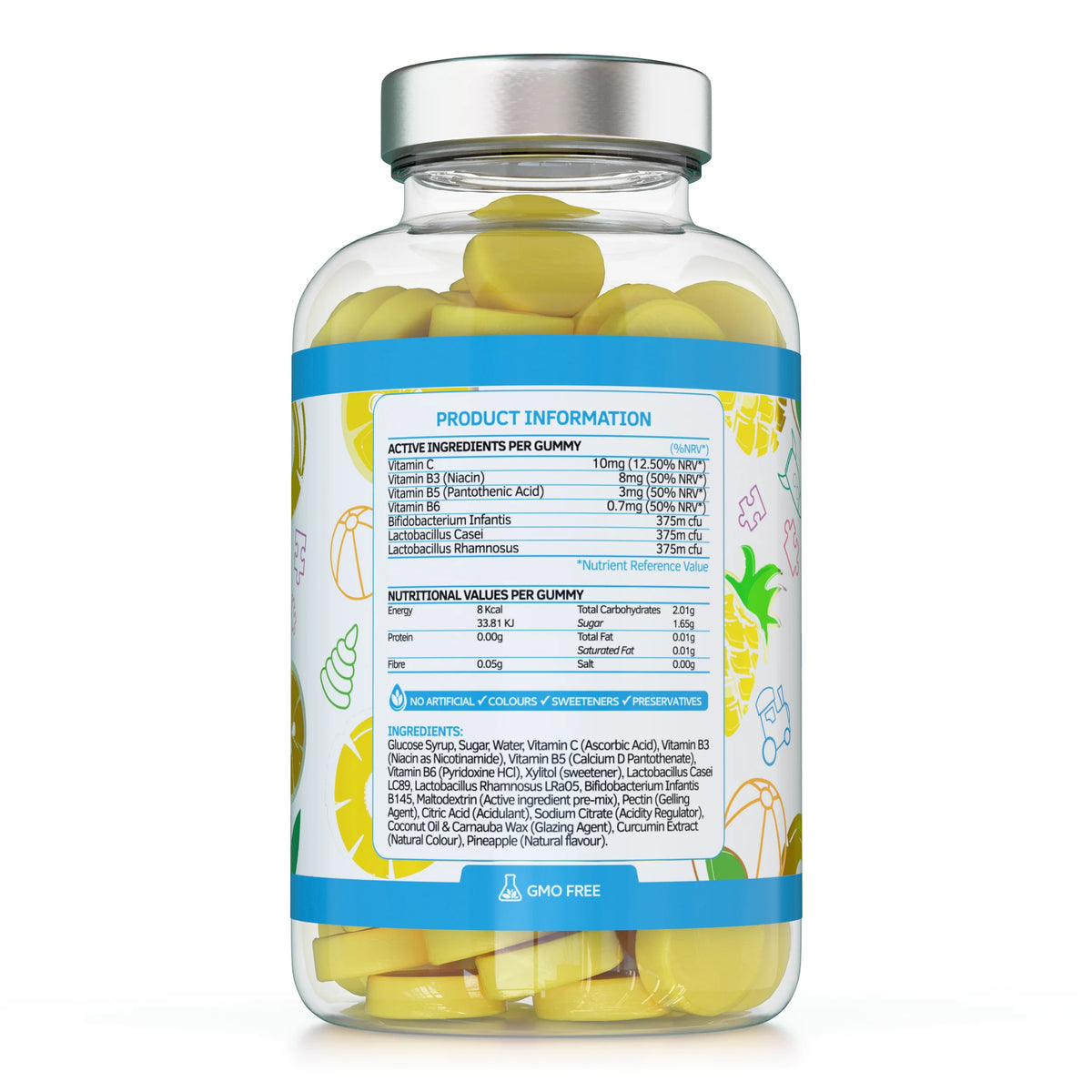 Kids Probiotic & Essential B Vitamin Gummies Pineapple 60-Swiss Bioenergetics-Matakana Pharmacy