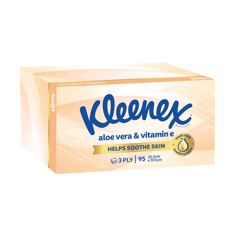 Kleenex Facial Tissues Extra Care Aloe Vera & Vitamin E 95-Kleenex-Matakana Pharmacy