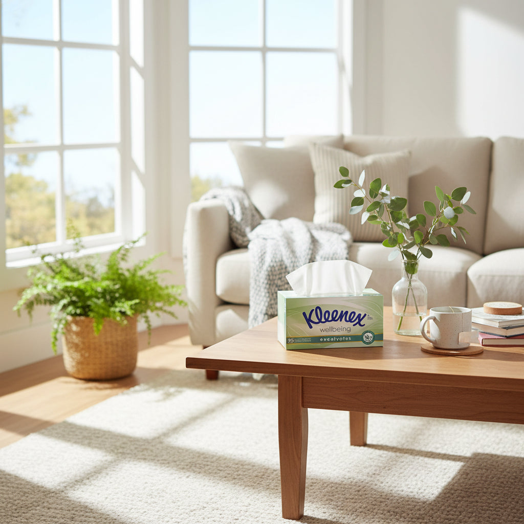Kleenex Facial Tissues Extra Care Eucalyptus 95 Pack-Kleenex-Matakana Pharmacy