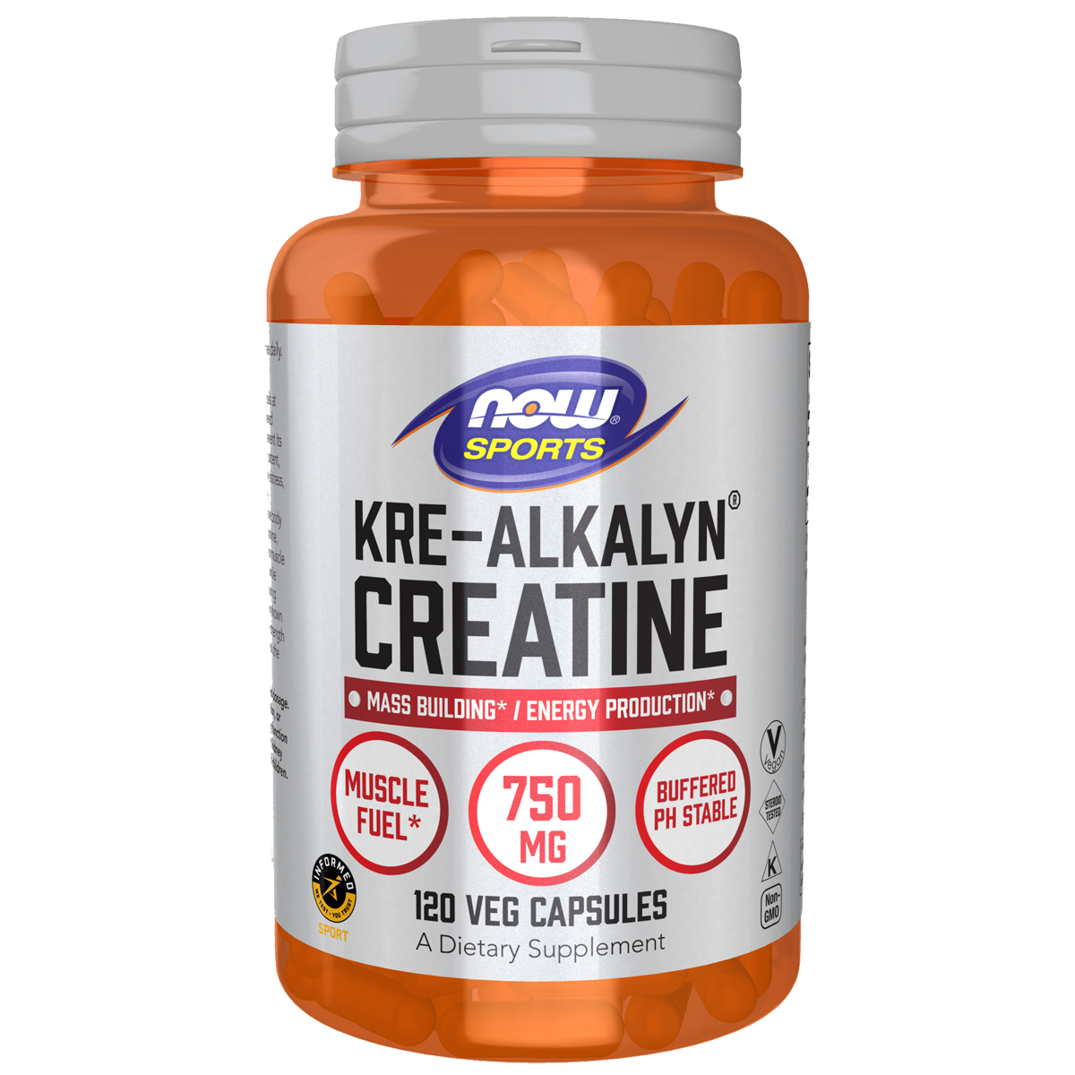 Creatine Kre-Alkalyn 750mg 120s-NOW Supplements-Matakana Pharmacy