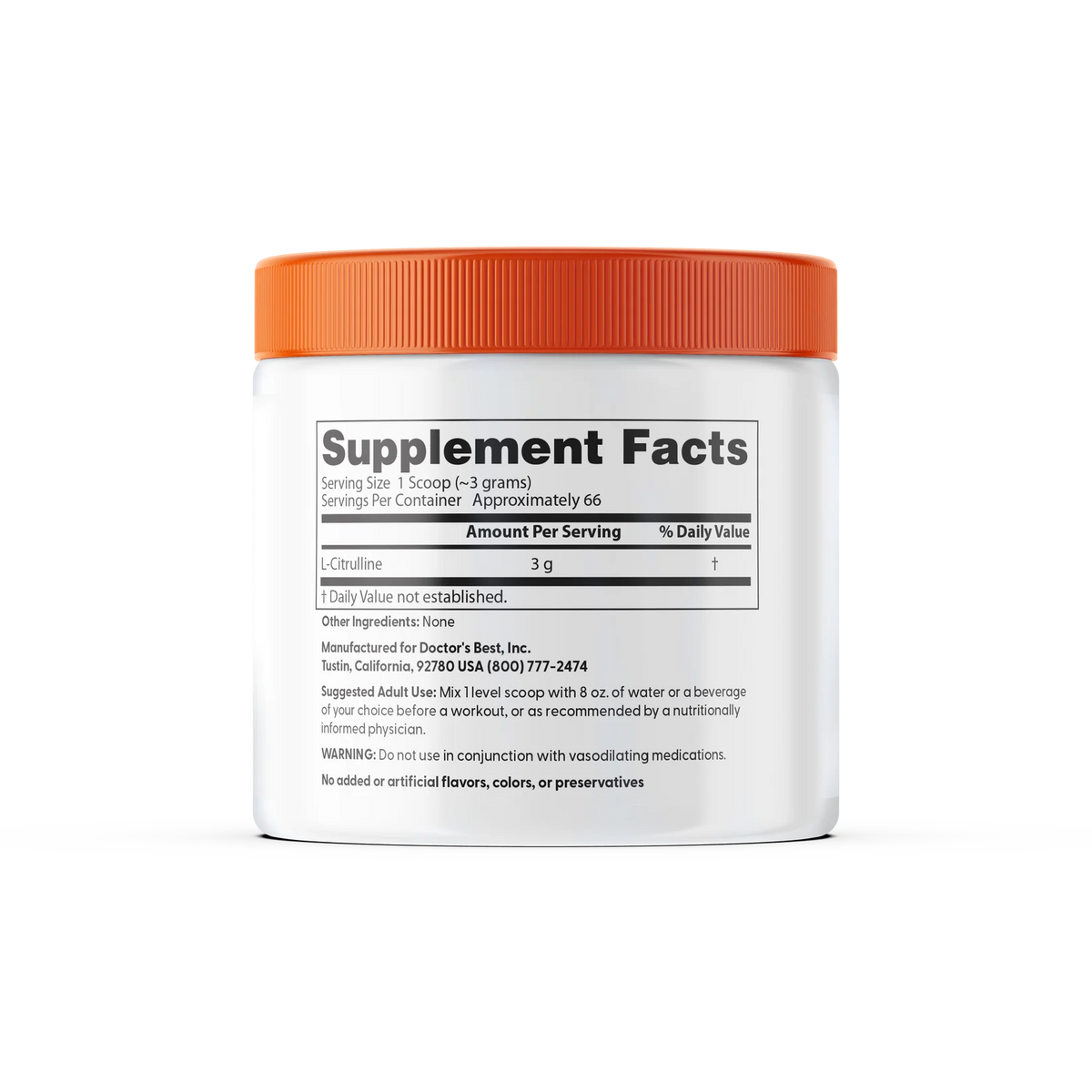 L-Citrulline Powder 200g | Circulation Support-Doctor's Best-Matakana Pharmacy