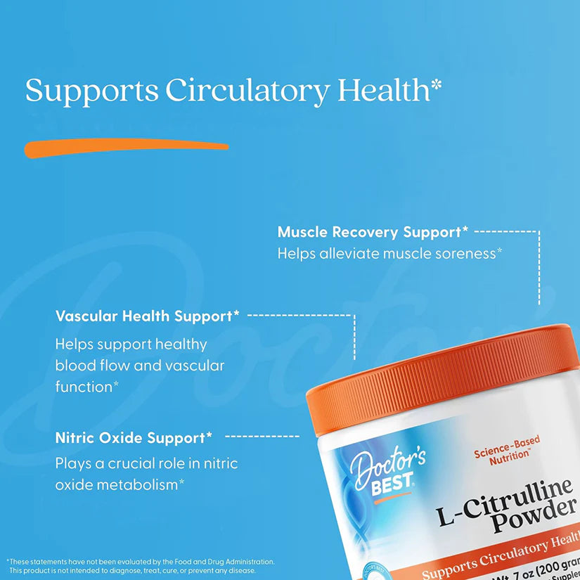 L-Citrulline Powder 200g | Circulation Support-Doctor's Best-Matakana Pharmacy
