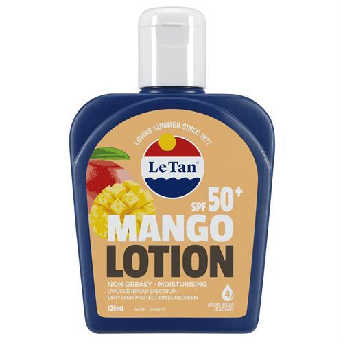 LE TAN Mango Lotion SPF50+ 125ml-Matakana Pharmacy