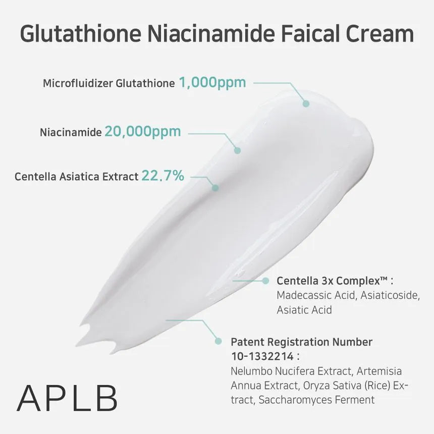 Glutathione Niacinamide Facial Cream 55ml-APLB-Matakana Pharmacy