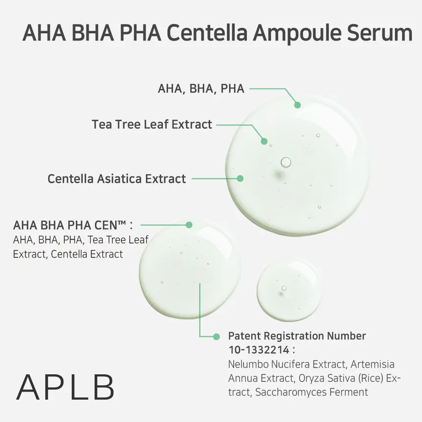 AHA BHA PHA Centella Ampoule Serum 40ml-APLB-Matakana Pharmacy