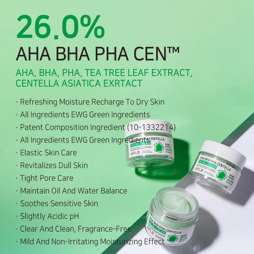 AHA BHA PHA Centella Facial Cream 55ml-APLB-Matakana Pharmacy