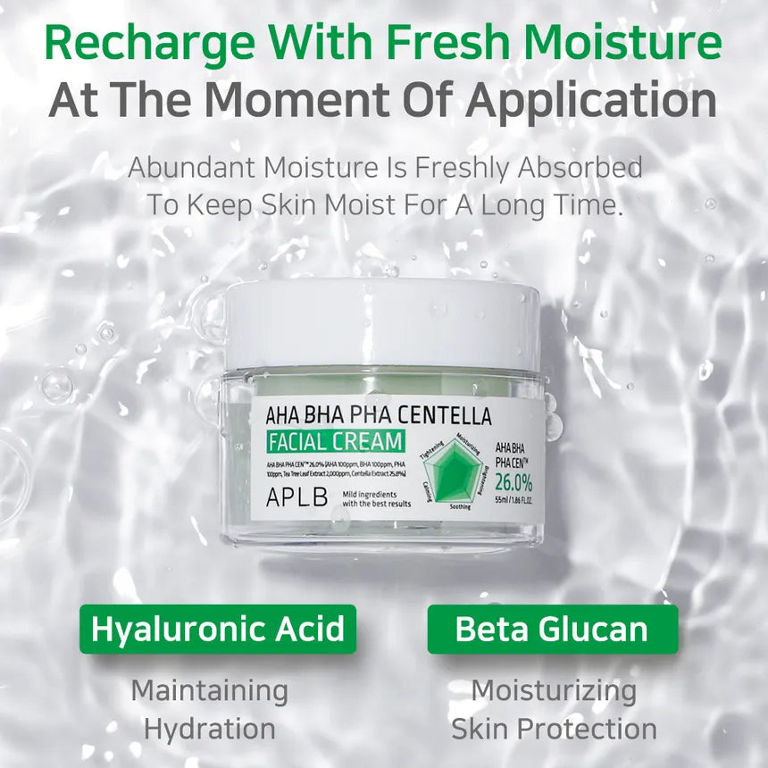 AHA BHA PHA Centella Facial Cream 55ml-APLB-Matakana Pharmacy