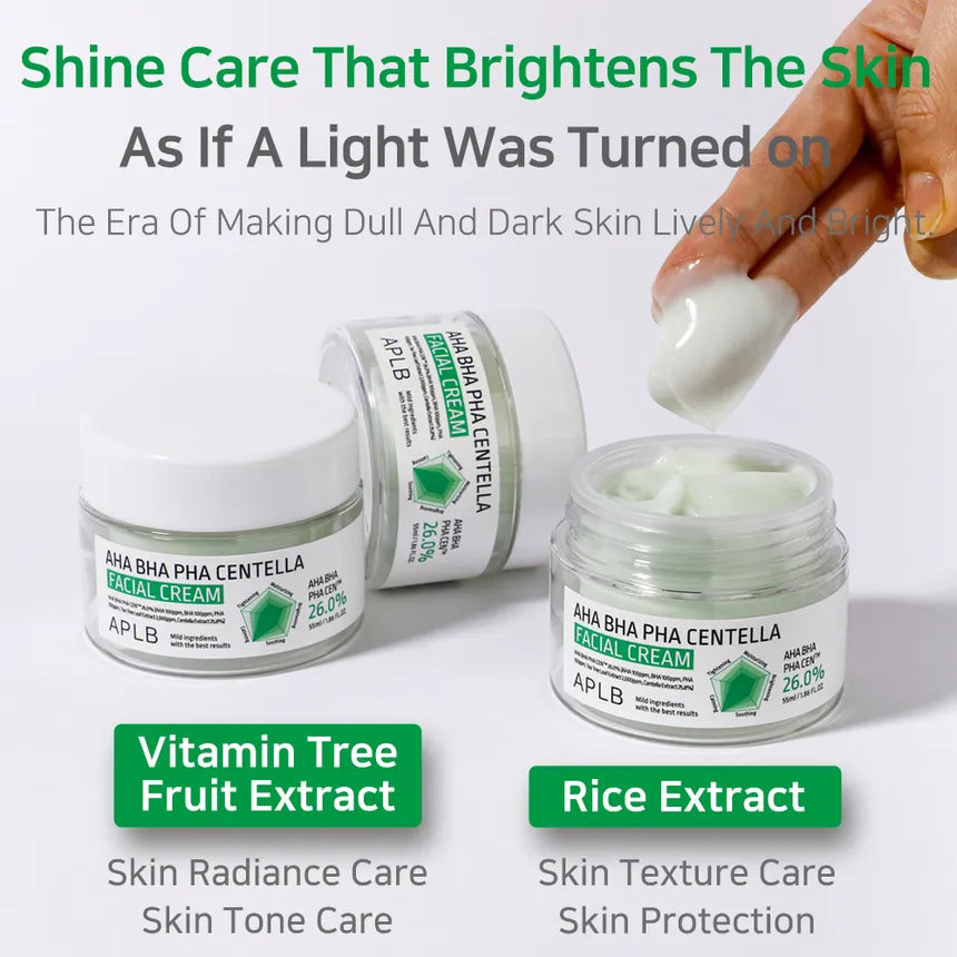 AHA BHA PHA Centella Facial Cream 55ml-APLB-Matakana Pharmacy