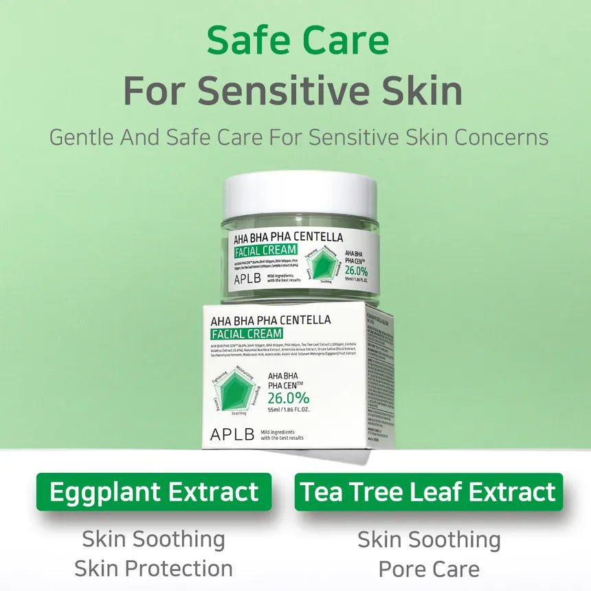 AHA BHA PHA Centella Facial Cream 55ml-APLB-Matakana Pharmacy