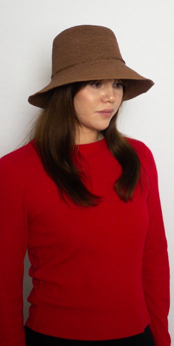 Female model wearing Ladies Hat Blayke Coffee