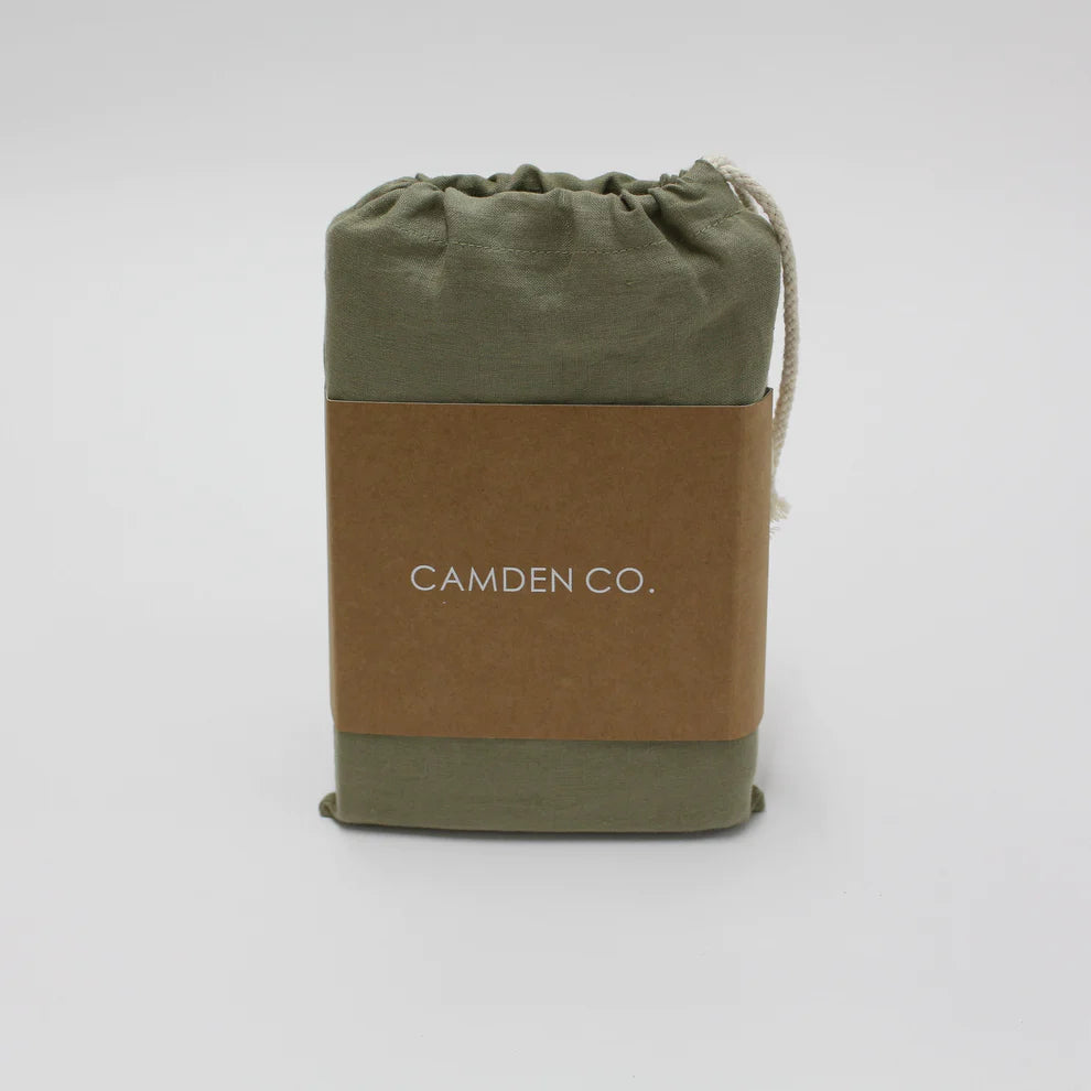 CAMDEN CO. Linen Euro Cases - Set of 2 - Green Moss-Matakana Pharmacy