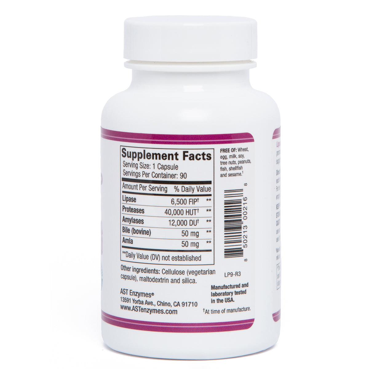 Image of Lipase-HP Plus 90caps supplement facts
