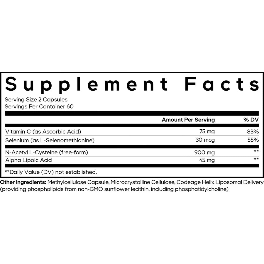 Liposomal NAC+ Platinum 120 Capsules-CODEAGE-Matakana Pharmacy