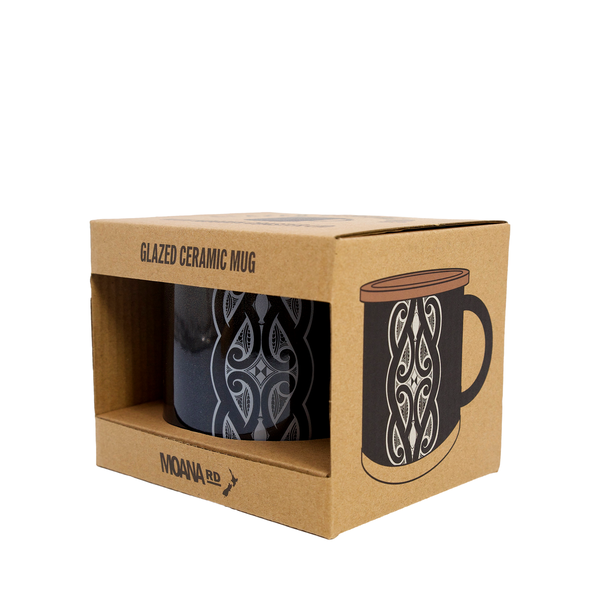 Glazed Ceramic Mug Miriama Grace-Smith Black-Matakana Pharmacy