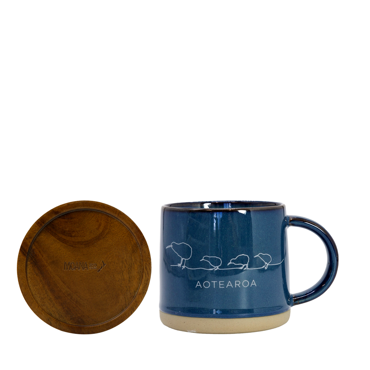 Glazed Ceramic Mug Kiwi Navy