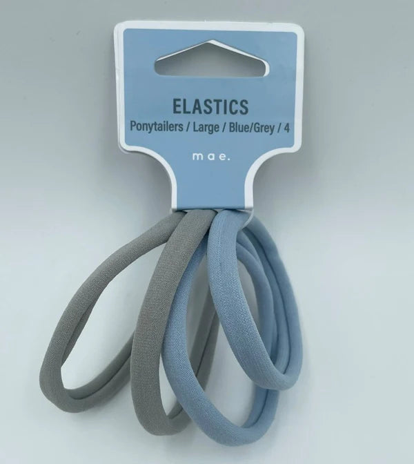 Image of MAE large blue and grey ponytailers 4 pack