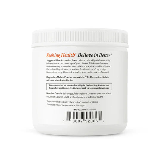 Magnesium Malate Powder 250g-Seeking Health-Matakana Pharmacy
