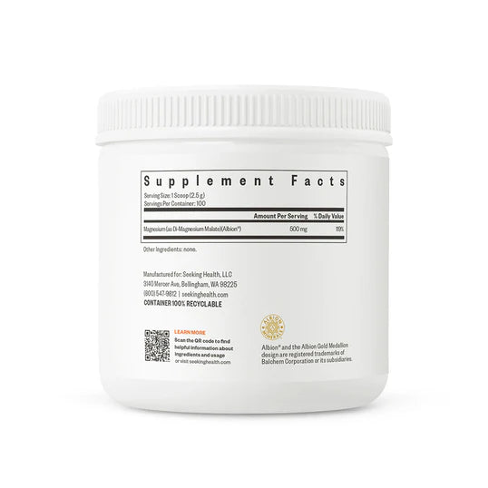 Magnesium Malate Powder 250g-Seeking Health-Matakana Pharmacy