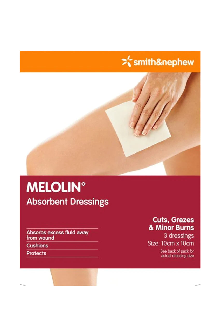 MELOLIN Absorbent Dressing 10x10cm 3 pack-Matakana Pharmacy