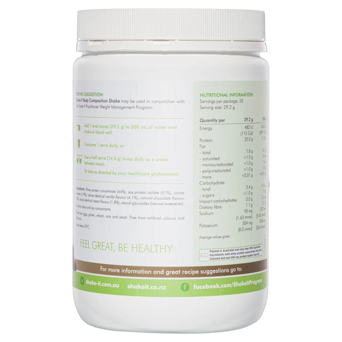 Shake It Chocolate Powder 584g-Matakana Pharmacy