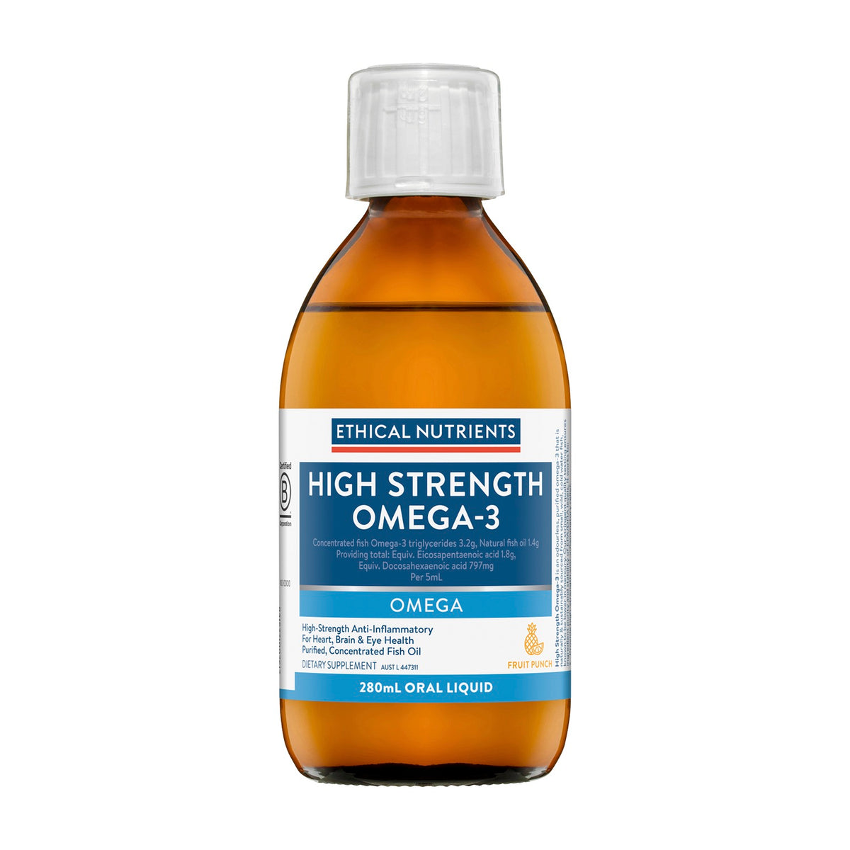 High Strength Omega-3 Fruit Punch 280ml Liquid-Matakana Pharmacy