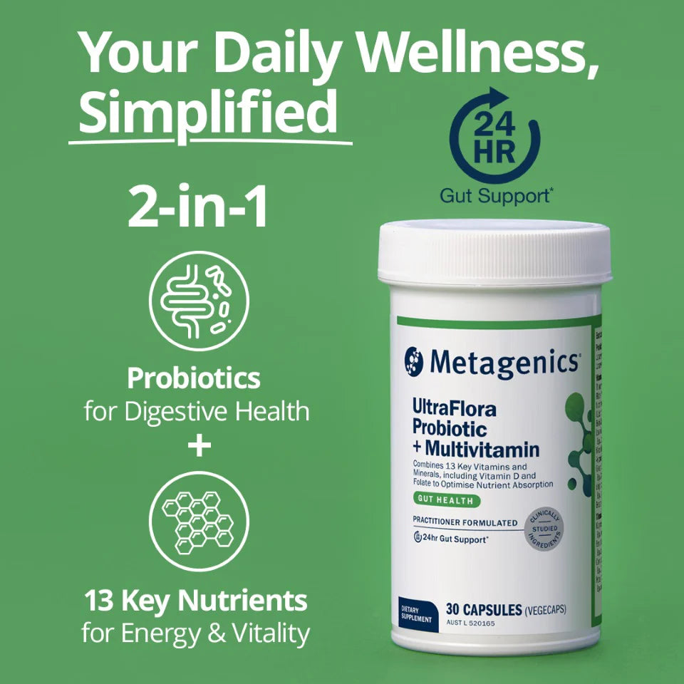 UltraFlora Probiotic + Multivitamin 30 Capsules-Metagenics-Matakana Pharmacy