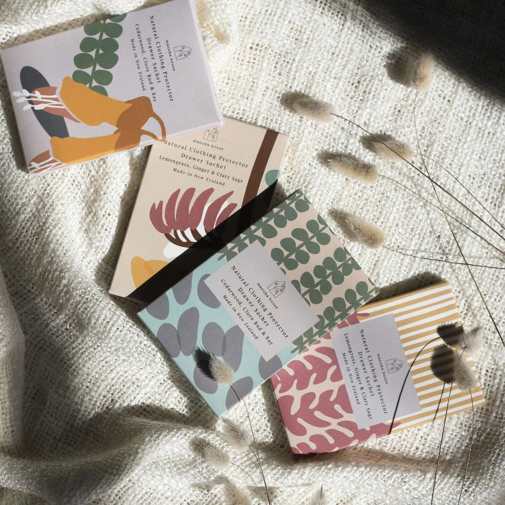 Contemporary Drawer Sachet Cedarwood, Clove Bud and Bay-Manuka House NZ-Matakana Pharmacy
