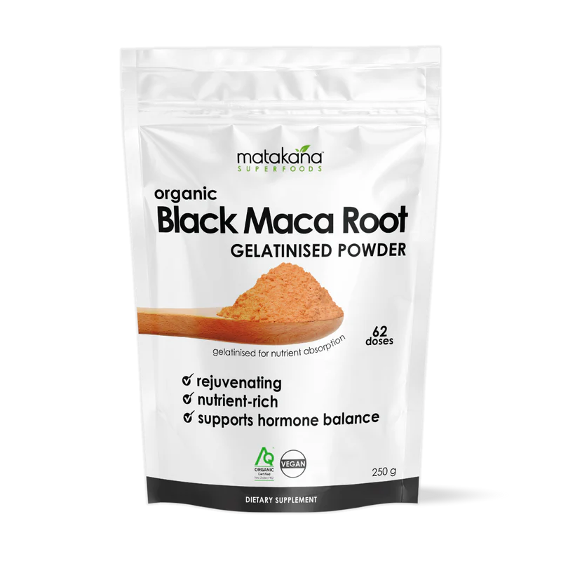 Image of Black Maca Root Organic Gelatinised Powder 250g
