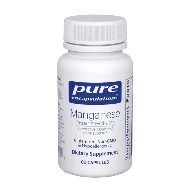 Manganese (aspartate/citrate) 60 Caps-Pure Encapsulations-Matakana Pharmacy