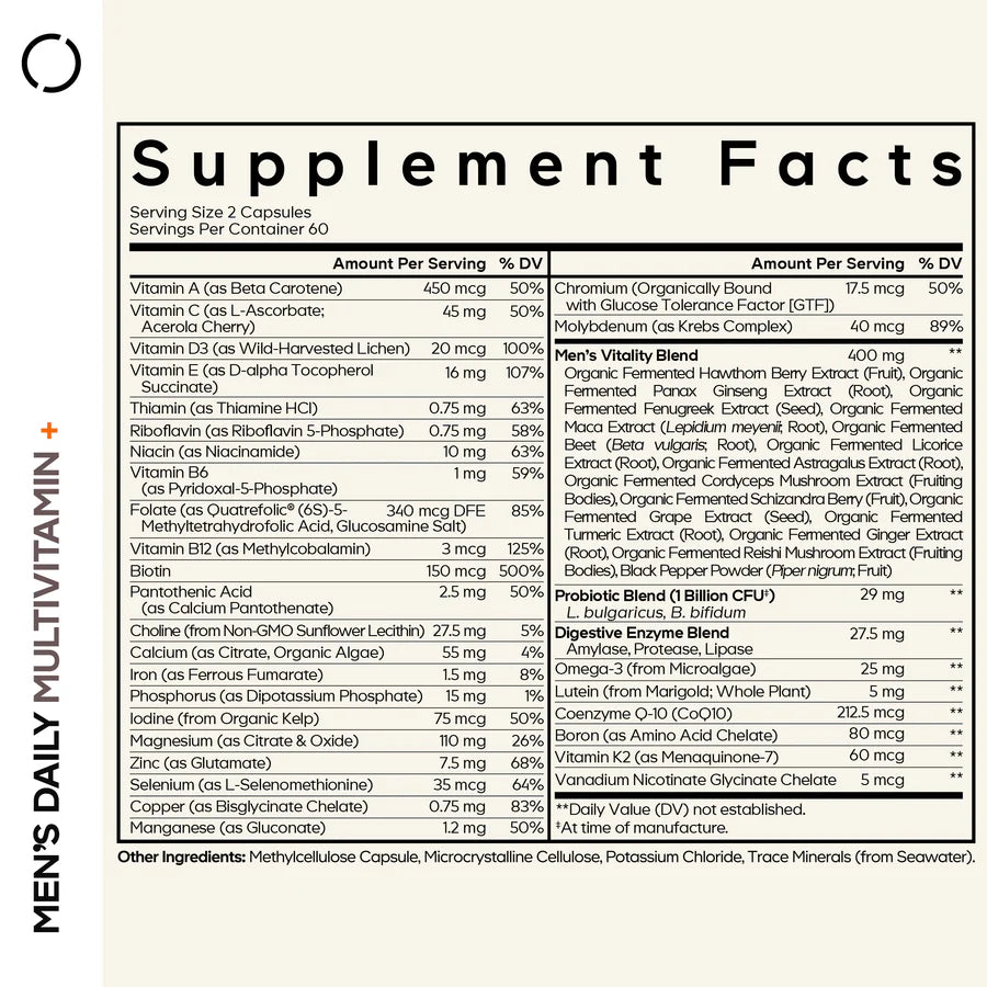 Men's Fermented Multivitamin 120 Capsules-CODEAGE-Matakana Pharmacy