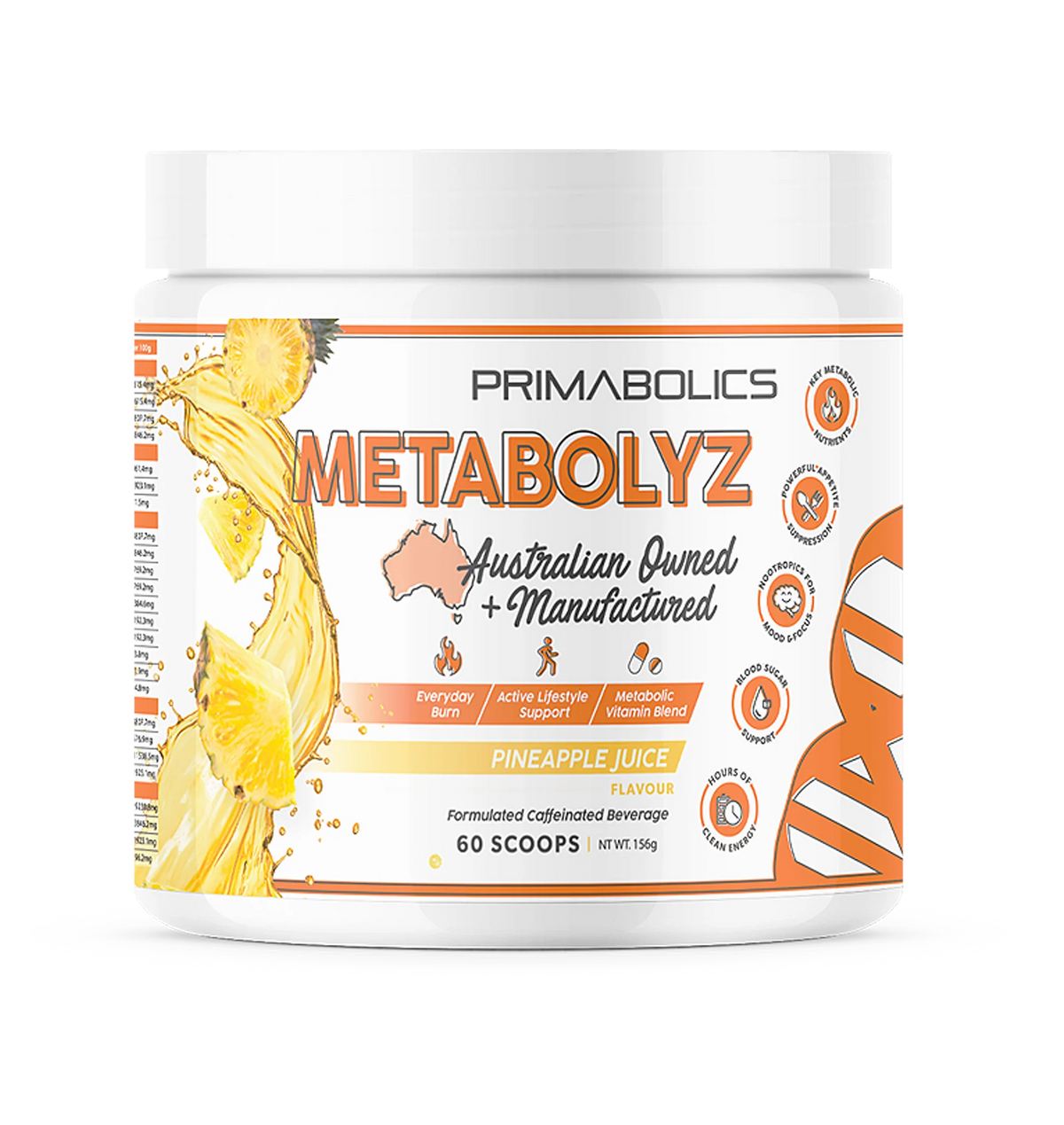 Metabolyz Fat Burner Pineapple Powder-Primabolics-Matakana Pharmacy